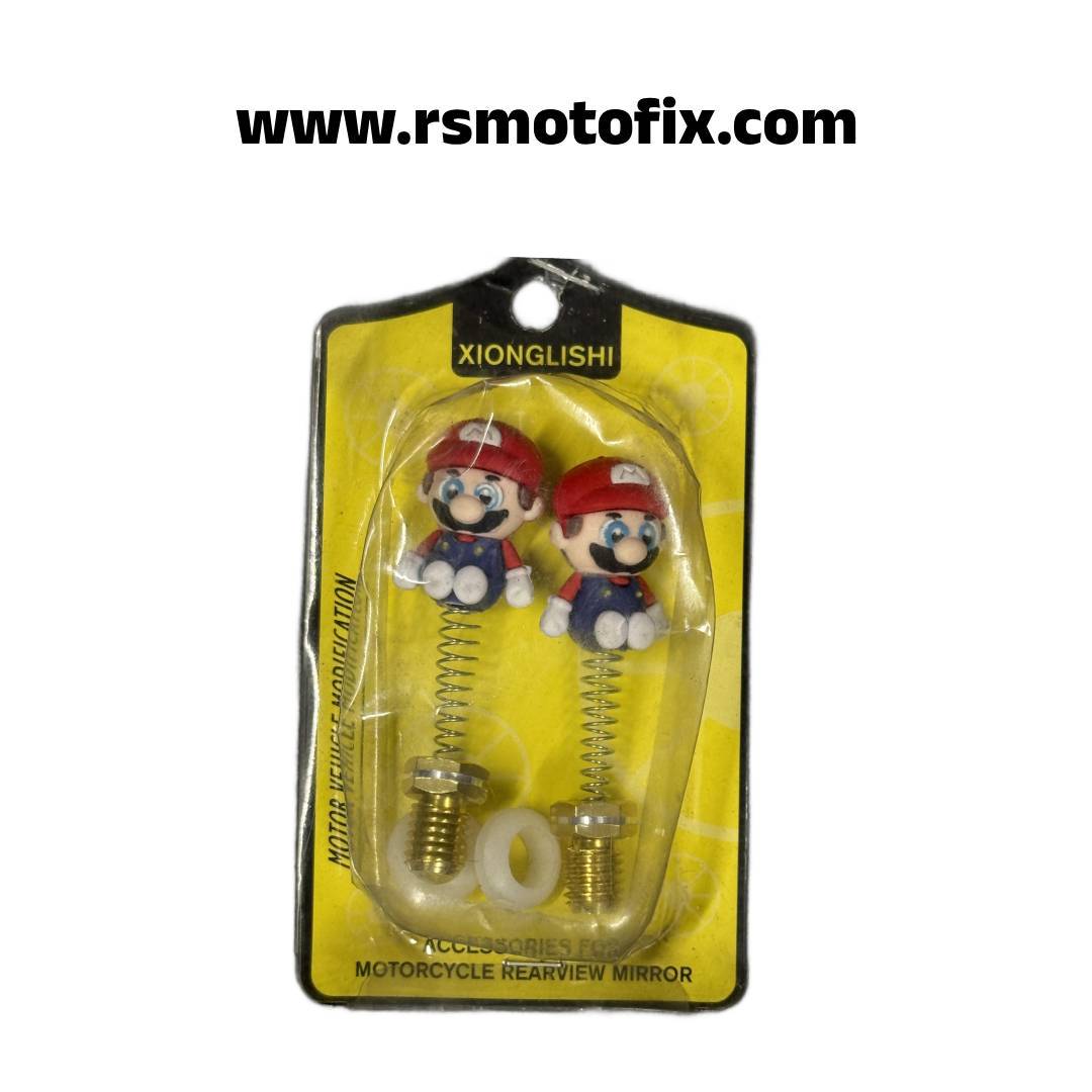 Xtremz Smiley Mirror Nut Cap with Spring | Universal Bike & Motorcycle Mirror Bolt Cover