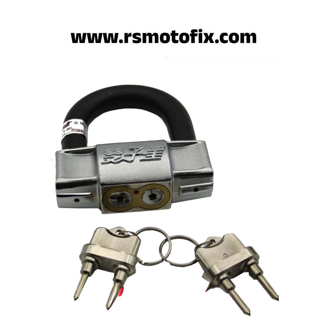 Heavy Duty Anti-Acid U-Type Disc Lock | C92 Anti-Theft Double Cylinder Security for Motorcycles & Bicycles