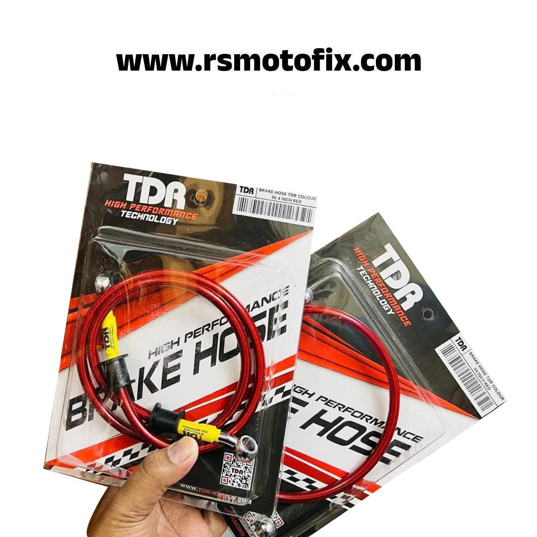 TDR High-Performance 35-inch Racing Brake Hose | Universal Fit for All Bikes Red & Blue Edition